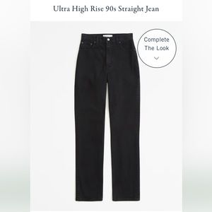 Abercrombie black 90s straight ultra high rise